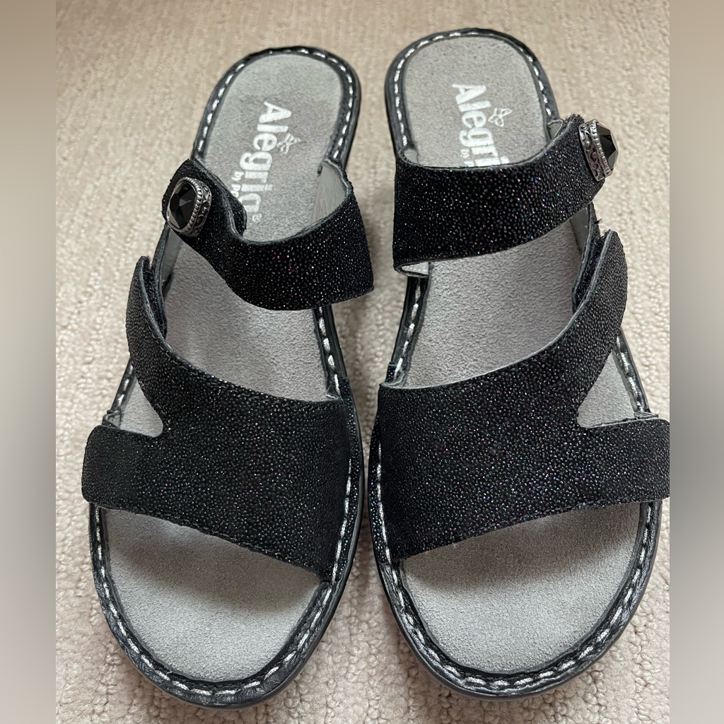 Alegria Loti Glitter Wedge Sandal